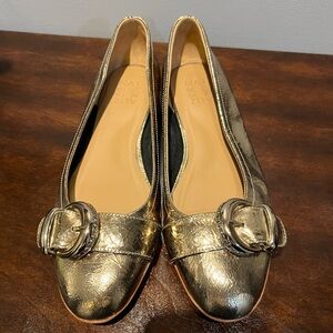 Naturalizer Metallic Gold Flats with Buckle